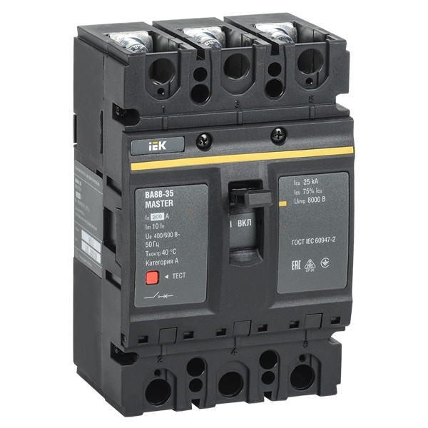 Автоматический выключатель ИЭК Master ВА88-35 3Р 200А 35кА (автомат электрический)