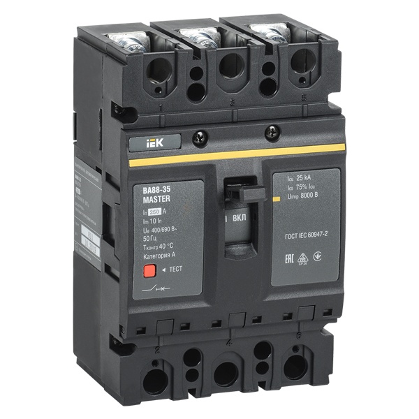 Автоматический выключатель ИЭК Master ВА88-35 3Р 250А 35кА с электронным расцепителем (автомат электрический)