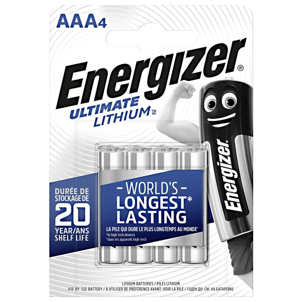 Батарейка Energizer Ultimate Lithium FR03/L92/AAA (упаковка 4шт)
