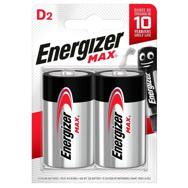 Батарейка Energizer D LR20 1.5V MAX (упаковка 2шт)