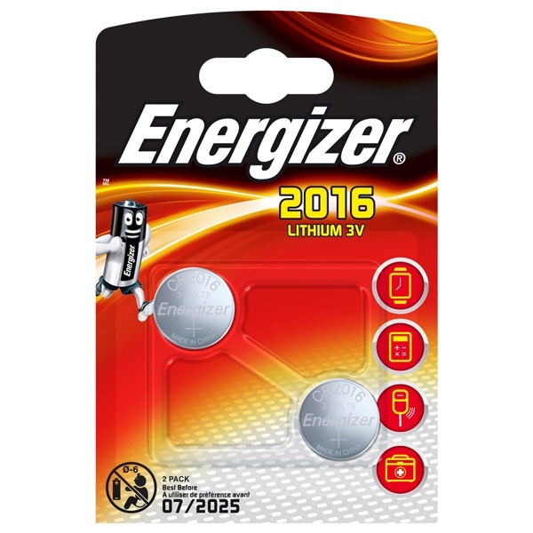 Батарейка Energizer Lithium CR2016 (упаковка 2шт)