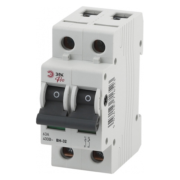 Выключатель нагрузки модульный ЭРА Pro ВН-32 2P 63A однофазный (NO-902-88) (рубильник)