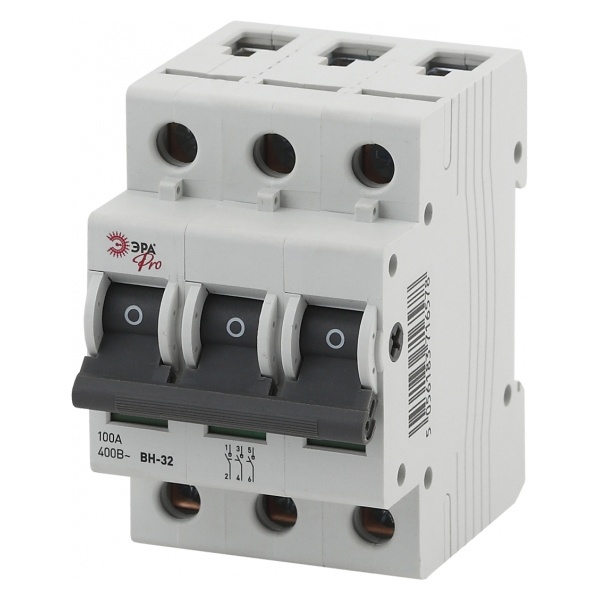 Выключатель нагрузки модульный ЭРА Pro ВН-32 3P 100A трехфазный (NO-902-93) (рубильник)