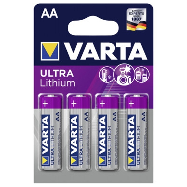 Батарейка Varta AA Ultra Lithium LR6 (упаковка 4 шт) 06106301404