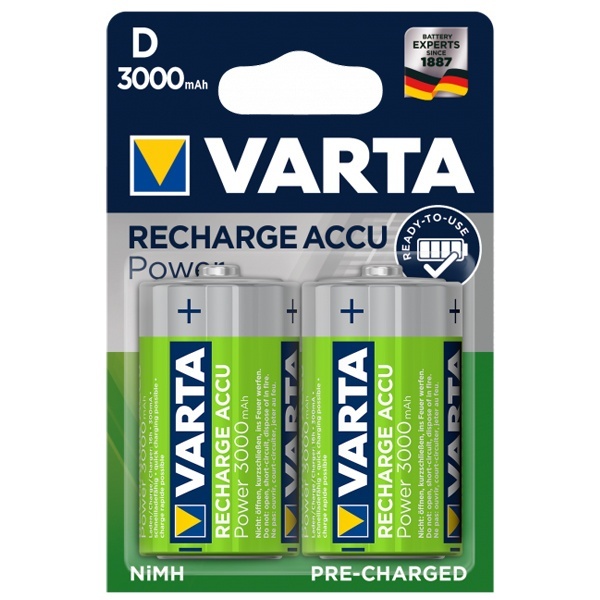 Аккумулятор Varta D HR20 1.2V 3000мАч ACC.R2U/RECH.A.POWER (упаковка 2шт) 56720101402