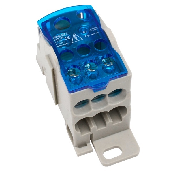 Распределительный блок TDM на DIN-рейку РБ-125 1П 125А (1х35+1x16/6x16)