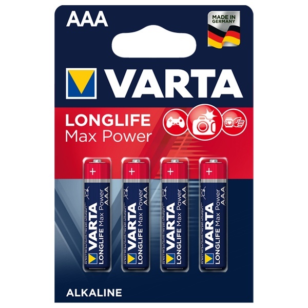 Батарейка Varta Longlife Max Power / Max Tech AAA LR03 (упаковка 4шт) 04703101404