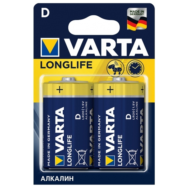 Батарейки Varta D LR20 1.5V Longlife (упаковка 2шт) 4008496847235