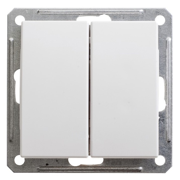 Двухклавишный выключатель SE W59 10A механизм, белый