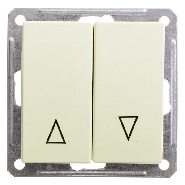 Двухклавишный выключатель с механич блокировкой для жалюзи механизм SE W59 10A, слоновая кость (бежевый)