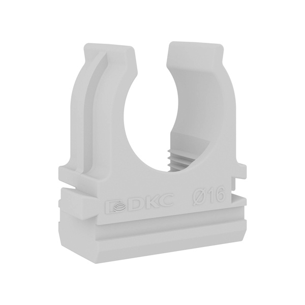 Держатель-клипса DKC для труб и гофры быстрого монтажа 16 мм серый