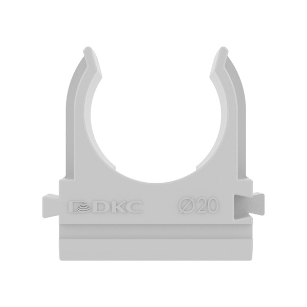 Держатель-клипса DKC для труб и гофры быстрого монтажа 20 мм серый