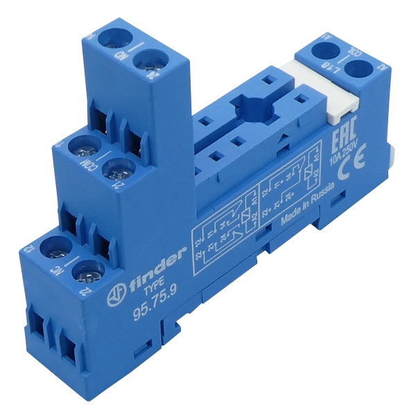 Розетка Finder с винтовыми клеммами (с зажимной клетью) для реле 40.51, 40.52, 40.61, 40.62