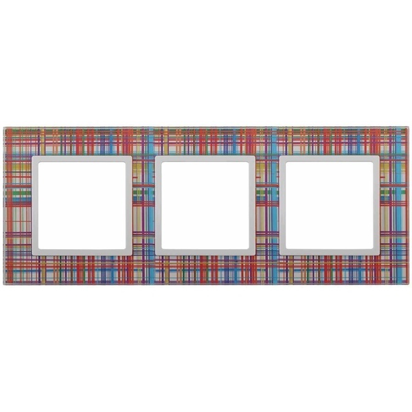 Рамка на 3 поста стекло Эра Elegance прозрачный+белый 14-5103-00