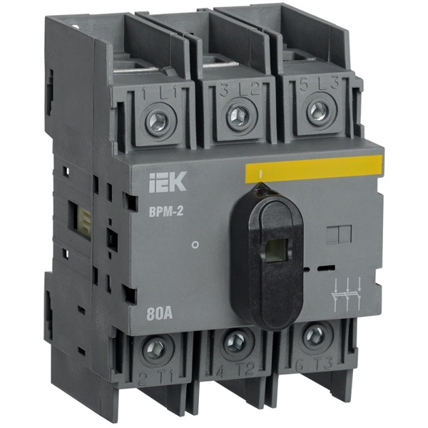 Выключатель-разъединитель модульный ИЭК ВРМ-2 3P 80А трехфазный