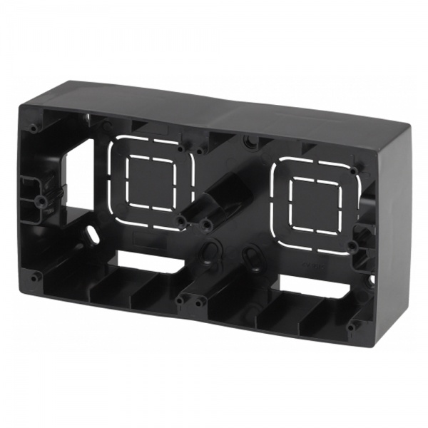 Коробка накладного монтажа Эра 12 2 поста, черный 12-6102-06