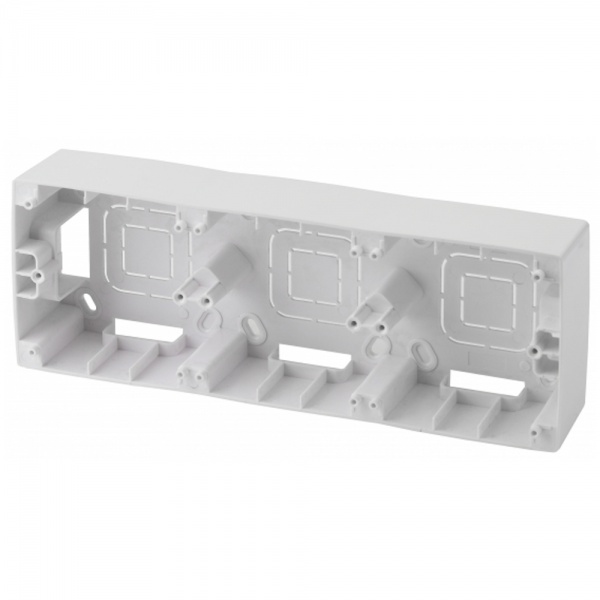 Коробка накладного монтажа Эра 12 3 поста, белый 12-6103-01