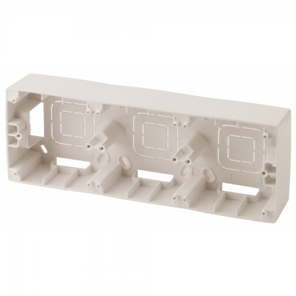 Коробка накладного монтажа Эра 12 3 пост, слоновая кость 12-6103-02 (бежевый)