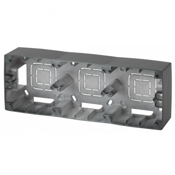 Коробка накладного монтажа Эра 12 3 поста, антрацит 12-6103-05