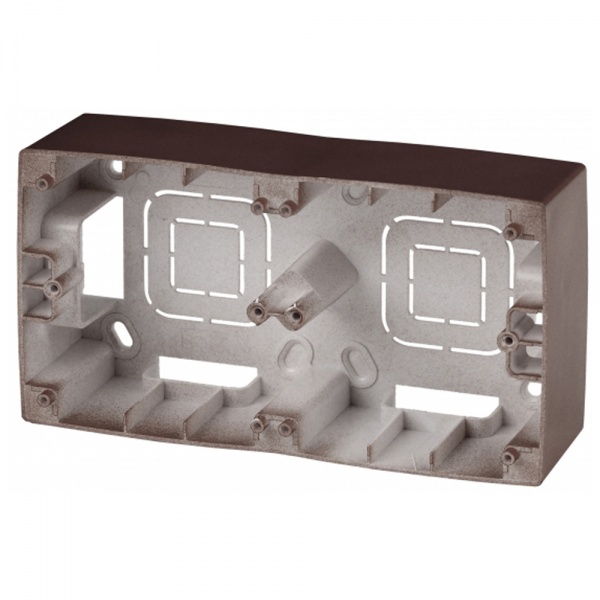 Коробка накладного монтажа Эра 12 2 поста, бронза 12-6102-13