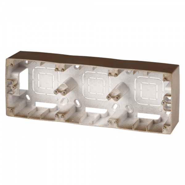 Коробка накладного монтажа Эра 12 3 поста, бронза 12-6103-13