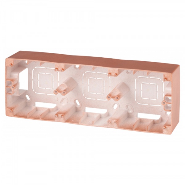 Коробка накладного монтажа Эра 12 3 поста, медь 12-6103-14