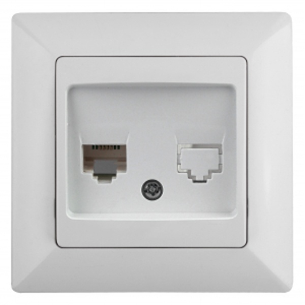 Розетка информационная Intro RJ45 Solo, белый 4-303-01