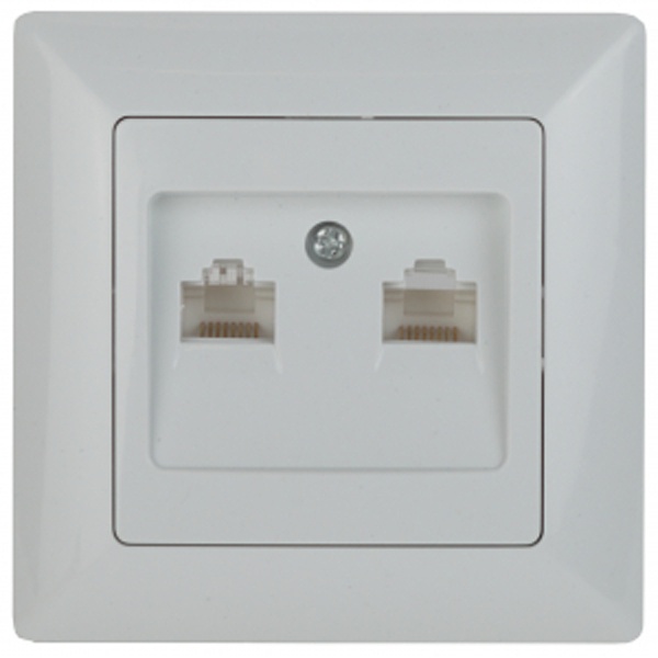 Розетка информационная Intro 2хRJ45 Solo, белый 4-304-01