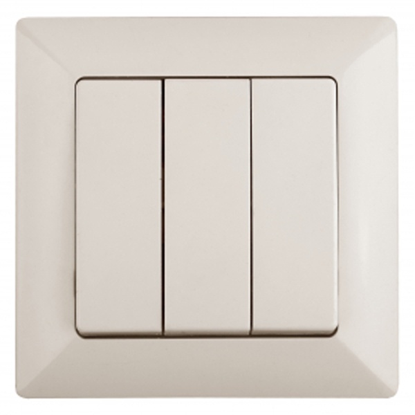 Выключатель тройной Intro 10А-250В Solo, слоновая кость 4-106-02 (бежевый)
