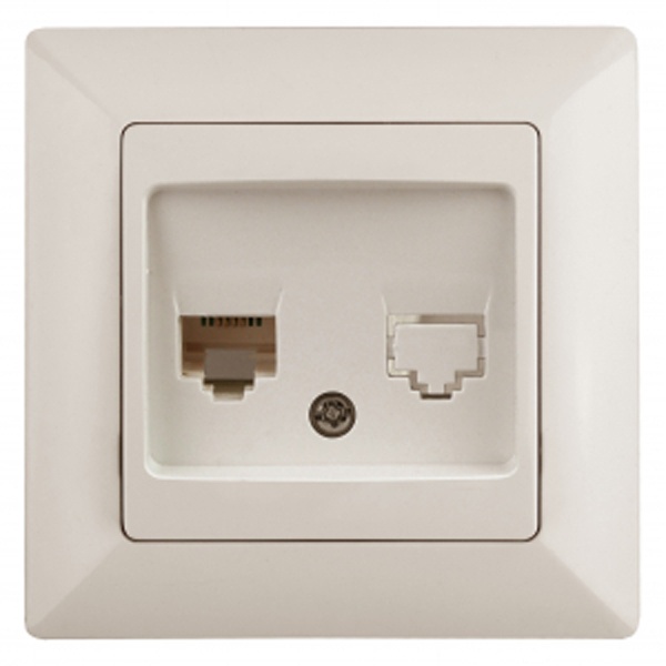 Розетка информационная Intro RJ45 Solo, слоновая кость 4-303-02 (бежевый)