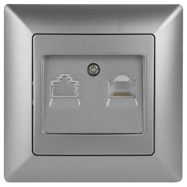 Розетка информационная Intro RJ45 Solo, алюминий 4-303-03