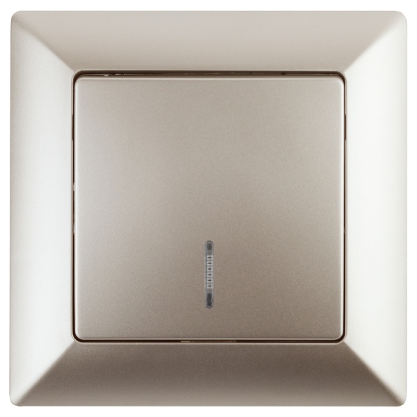 Выключатель с подсветкой Intro 10А-250В Solo, шампань 4-102-04