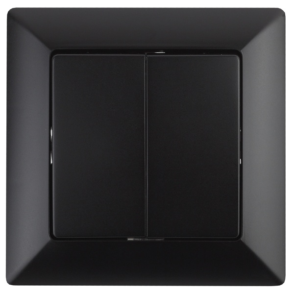 Выключатель двойной Intro 10А-250В Solo, антрацит 4-104-05