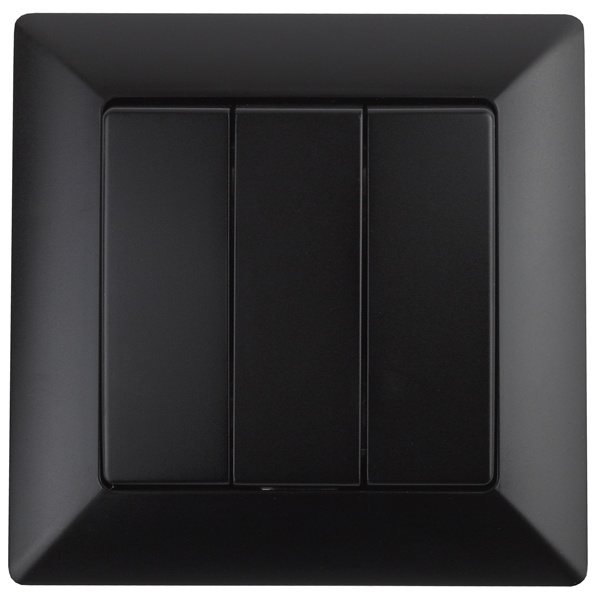 Выключатель тройной Intro 10А-250В Solo, антрацит 4-106-05