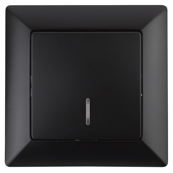 Выключатель с подсветкой Intro 10А-250В Solo, антрацит 4-102-05