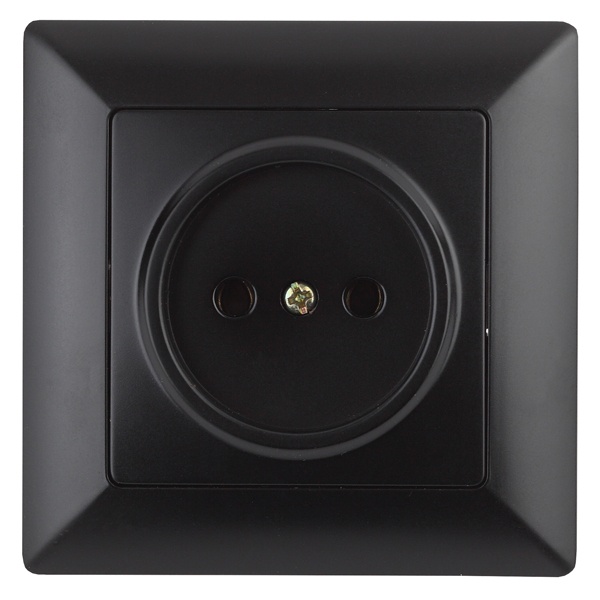 Розетка Intro 2Р 16А-250В Solo, антрацит 4-201-05