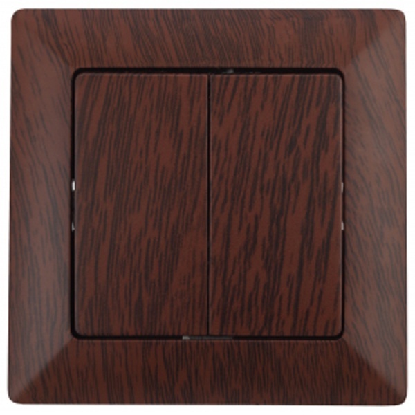 Выключатель двойной Intro 10А-250В Solo, венге 4-104-10