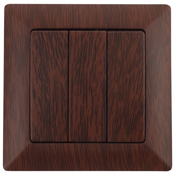 Выключатель тройной Intro 10А-250В Solo, венге 4-106-10