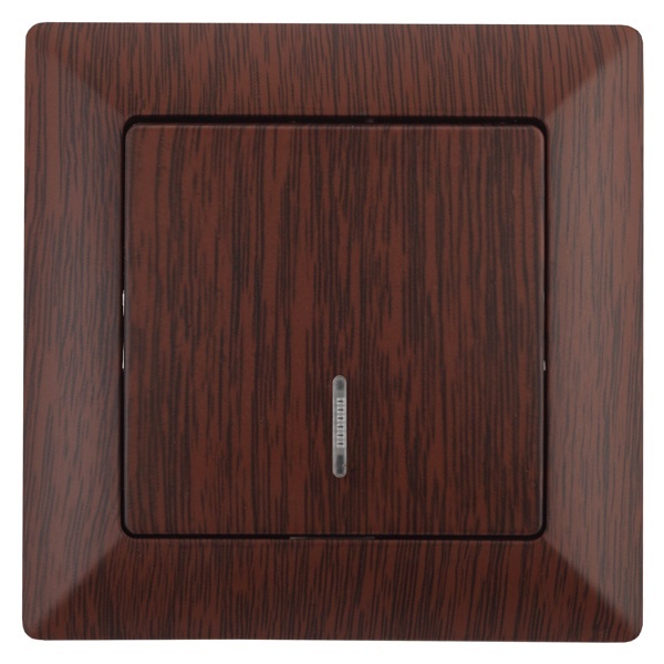 Выключатель с подсветкой Intro 10А-250В Solo, венге 4-102-10