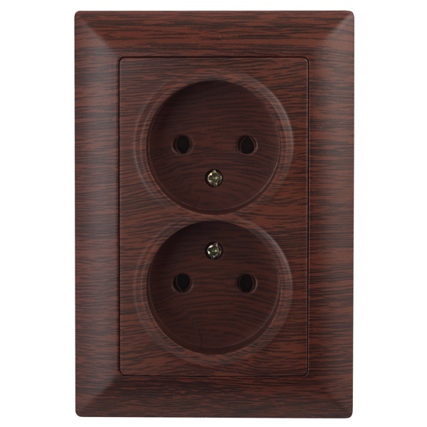 Розетка Intro 2х2Р 16А-250В Solo, венге 4-204-10