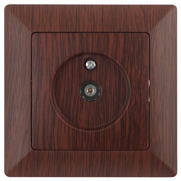 Розетка TV Intro одиночная Solo, венге 4-301-10