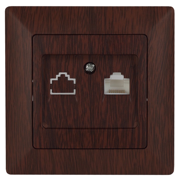 Розетка информационная Intro RJ45 Solo, венге 4-303-10
