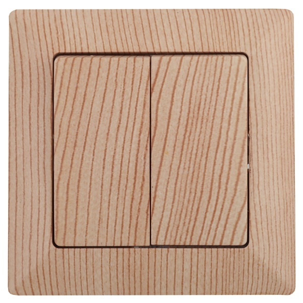 Выключатель двойной Intro 10А-250В Solo, сосна 4-104-11