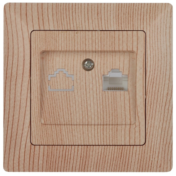 Розетка информационная Intro RJ45 Solo, сосна 4-303-11