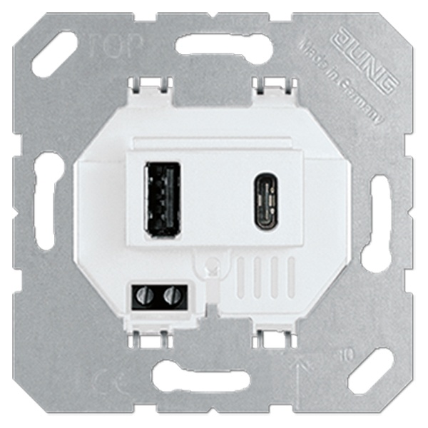 Зарядное устройство Jung для USB тип А и USB тип С макс.3000 мА белый механизм