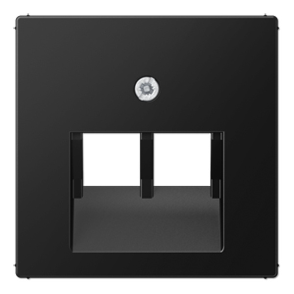 Накладка 2-ая Jung A компьютерной/телефонной RJ45/RJ11 розетки наклонная+AS Черный матовый