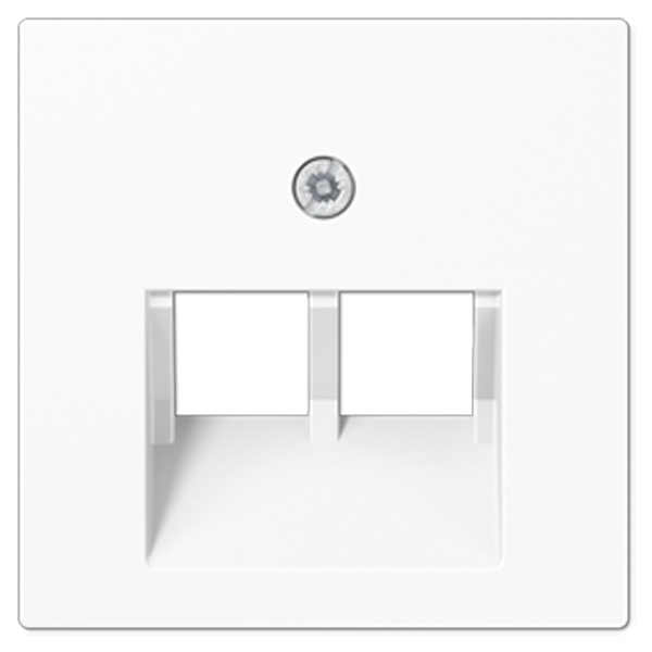 Накладка 2-ая Jung A компьютерной/телефонной RJ45/RJ11 розетки наклонная+AS Белоснежный матовый