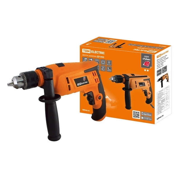 Дрель TDM ДЭ-450Б Рубин 450Вт 3000 об/мин БЗП регулировка скорости вращения шнур 2м