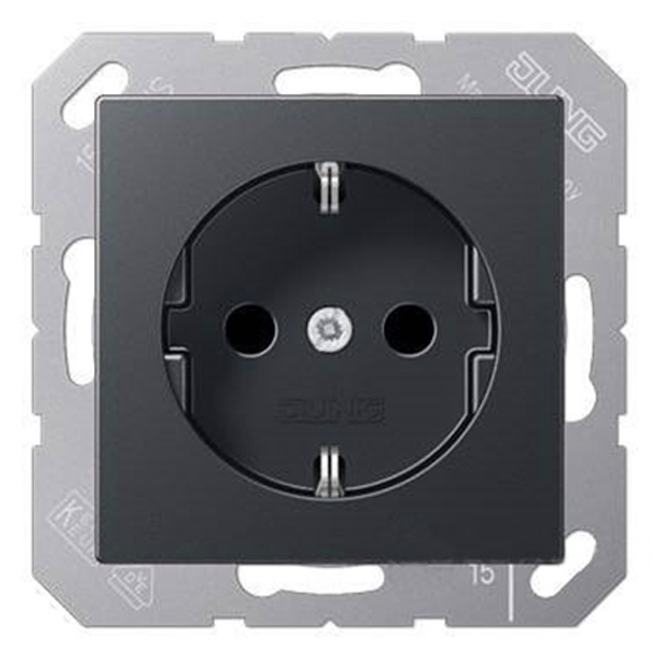 Розетка Jung ECO Profi с/з 220В 16а безвинтовой зажим Антрацит