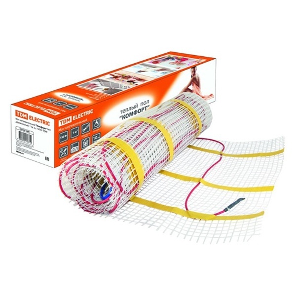 Теплый пол TDM Комфорт МН нагревательный двухжильный мат 6м2 900Вт